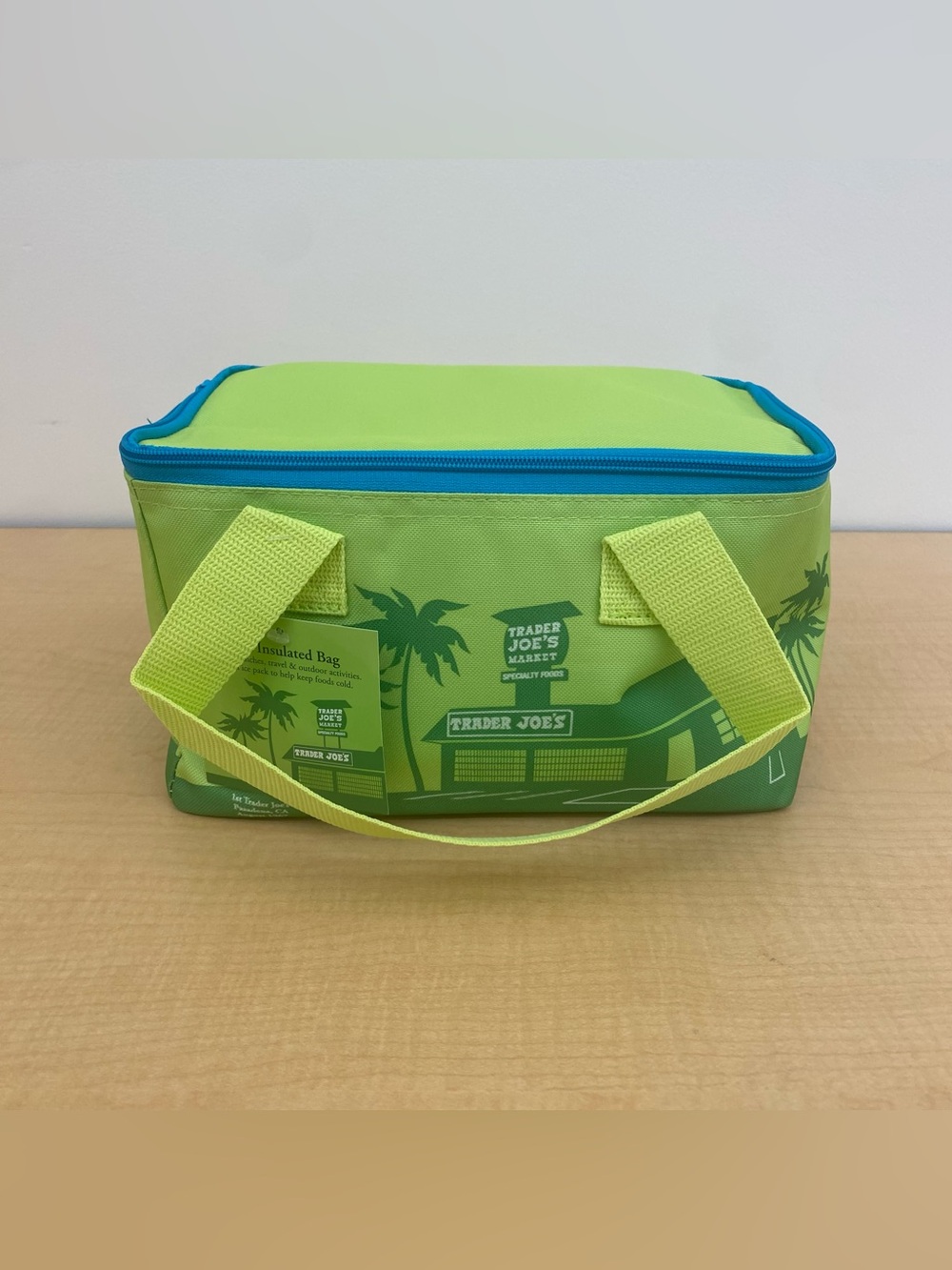 Trader Joe's Mini Tote Bag Insulated New Summer 2026-Lime/Green/Blue 1.5G NWT